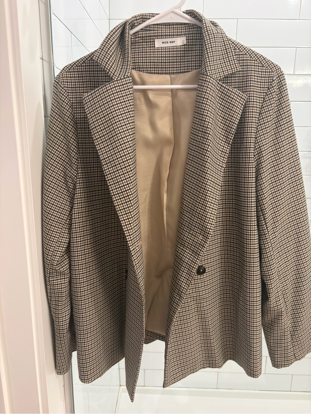 Houndstooth Single-Button Blazer Jacket - Mod Ref - Picture 2 of 5